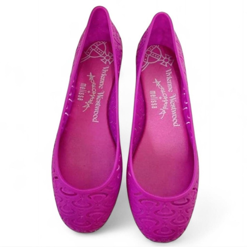 Vivienne Westwood Hot Pink Laser-Cut Ballet Flats